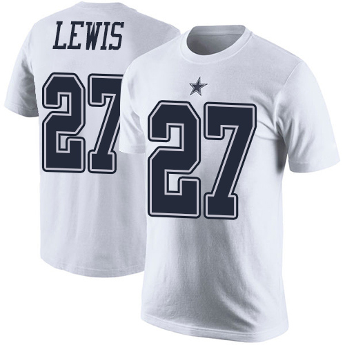 Men Dallas Cowboys White Jourdan Lewis Rush Pride Name and Number #27 Nike NFL T Shirt->nfl t-shirts->Sports Accessory
